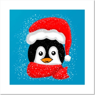 Santa Penguin Posters and Art